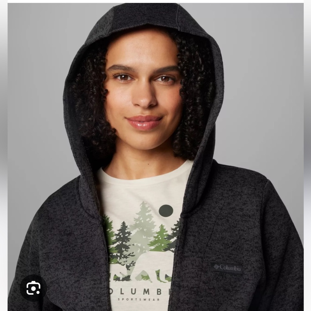 Columbia Women's Charcoal Hooded Cardigan
